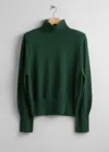 & Other Stories Merino Turtleneck Knit Sweater In Green