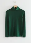 & Other Stories Merino Turtleneck Sweater In Green