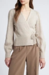 & Other Stories Merino Wool & Mohair Blend Wrap Cardigan In Mole Dusty Light