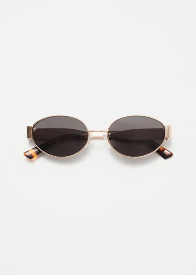 & Other Stories Metal-frame Oval Sunglasses In Gold