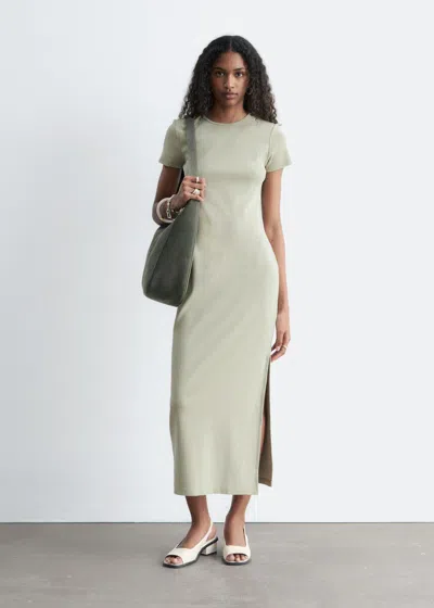 & Other Stories Midi Jersey Dress In Green