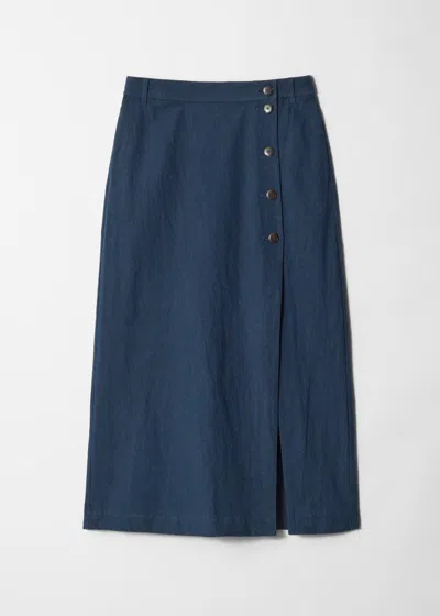& Other Stories Midi Pencil Skirt In Blue