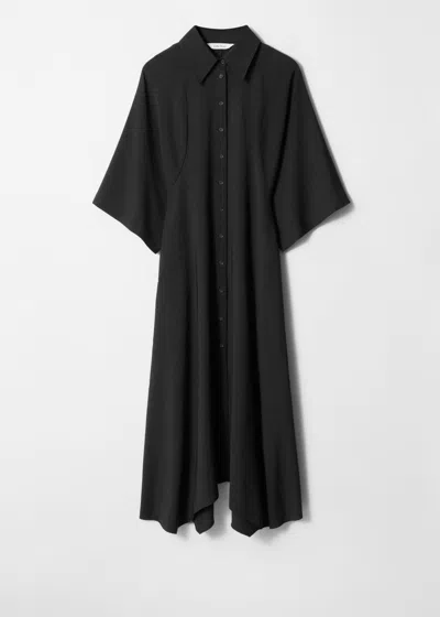 & Other Stories Midi Shirt Dress In Black