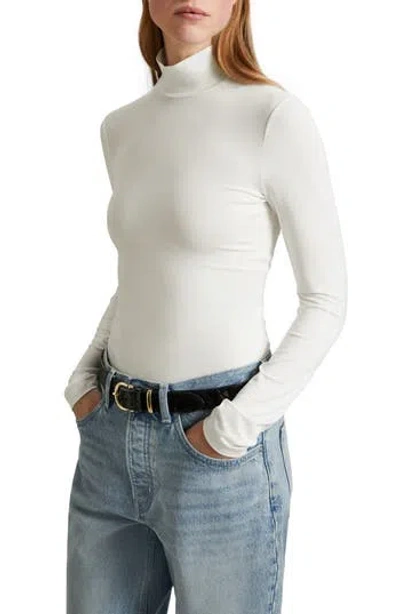 & Other Stories Mock Neck Long Sleeve Top In White