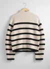 & Other Stories Mock Neck Merino Sweater In White