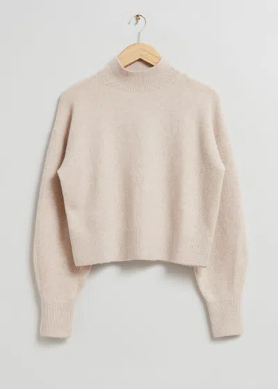 & Other Stories Mock-neck Sweater In Beige