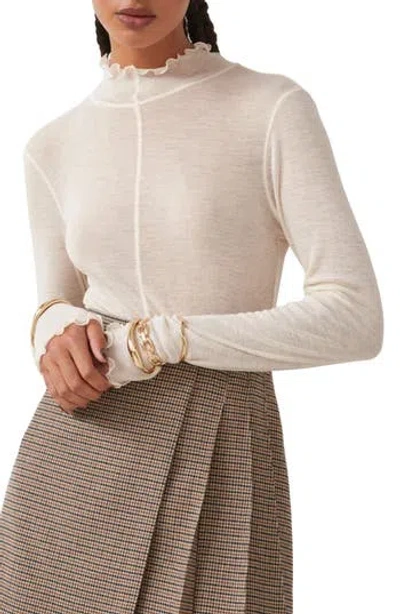 & Other Stories Mock Neck Wool Blend Knit Top In White