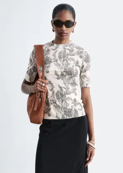 & Other Stories Mock-neck Jersey Top In White