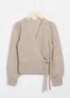 & Other Stories Mohair-blend Knitted Wrap Cardigan In Rust