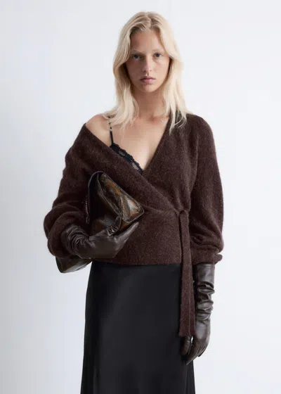 & Other Stories Mohair-blend Wrap Cardigan In Brown