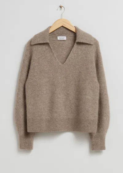 & Other Stories Mohair Knit Sweater In Rust