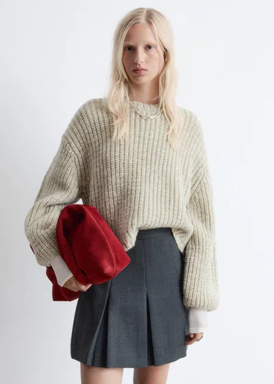 & Other Stories Mottled Knit Jumper In Neutral