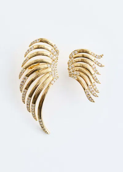 & Other Stories Multi Wire Crystal Cuff Earrings In Metallic