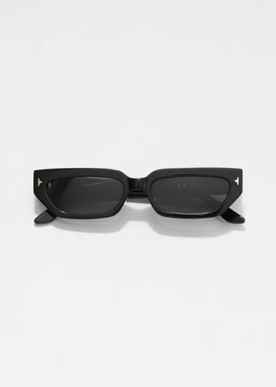 & Other Stories Narrow-frame Acetate Sunglasses In Black
