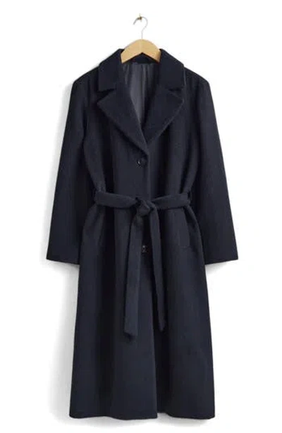 & Other Stories Notch Collar Coat In Blue