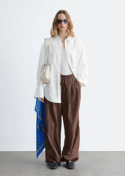 & Other Stories Nylon Parachute Trousers In Brown