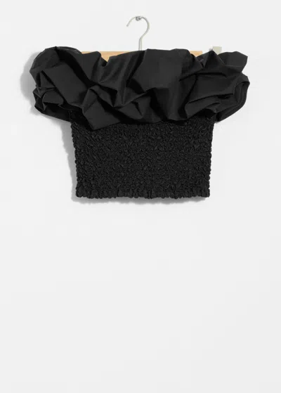 & Other Stories Off-shoulder Bubble Top In Black