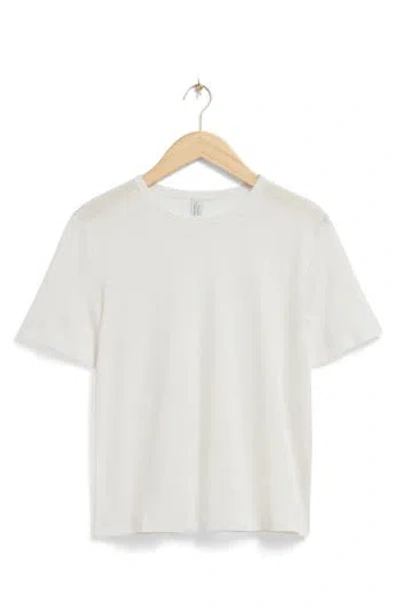 & Other Stories Oliane Cotton & Linen Blend T-shirt In White