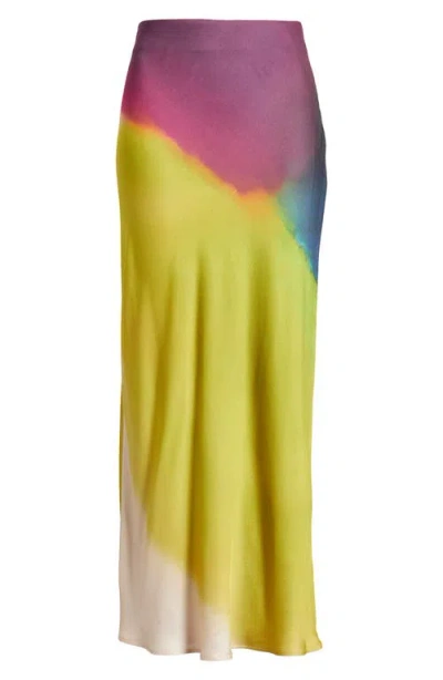 & Other Stories Ombré Satin Maxi Skirt In Beige