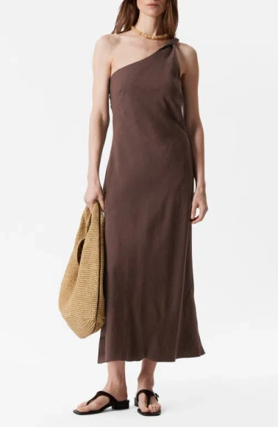 & Other Stories One-shoulder Maxi Dress In Brown