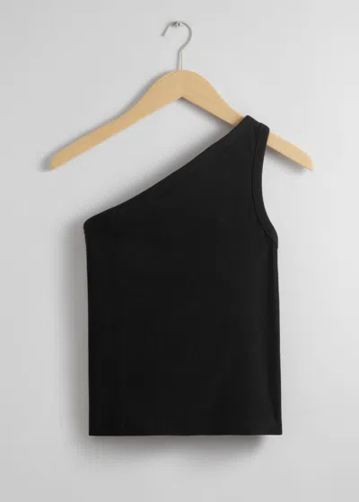 & Other Stories One-shoulder Tank Top In Black