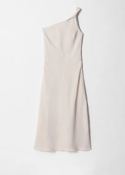 & Other Stories One-shoulder Midi Dress In Gray