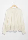 & Other Stories Open-back Linen Blouse In White