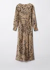 & Other Stories Open-back Satin Maxi Dress In Beige