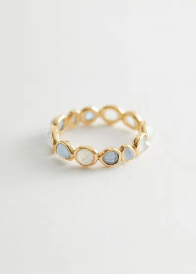 & Other Stories Organic Glass Stone Ring In Blue
