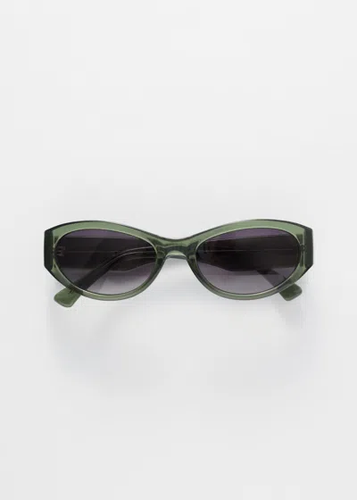 & Other Stories Oval Cat-eye Sunglasses In Green