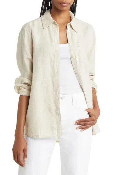 & Other Stories Oversize Linen Button-up Shirt In Neutral