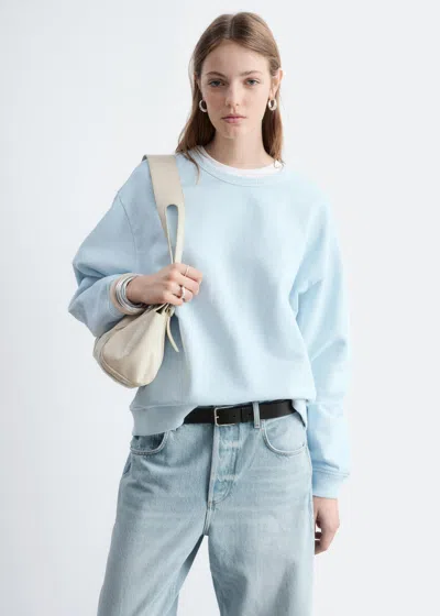 & Other Stories Oversized Cotton-jersey Sweatshirt In Blue