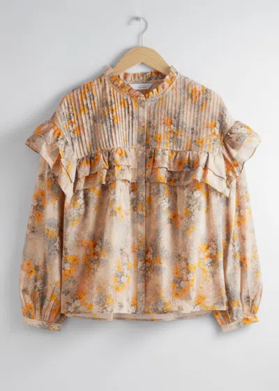 & Other Stories Oversized Frill Blouse In Yellow