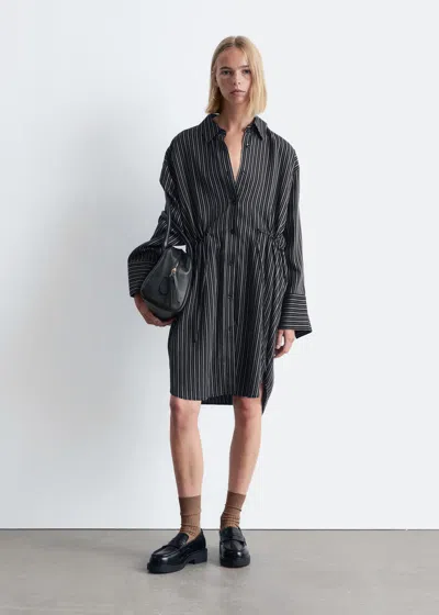 & Other Stories Oversized Mini Shirt Dress In Black