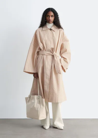 & Other Stories Oversized Pinstripe Trench Coat In Pink