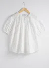 & Other Stories Oversized Puff-sleeve Blouse In White
