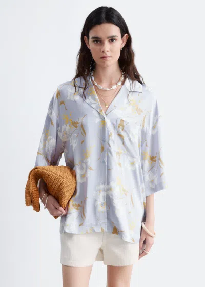 & Other Stories Oversized Resort Shirt In Blue