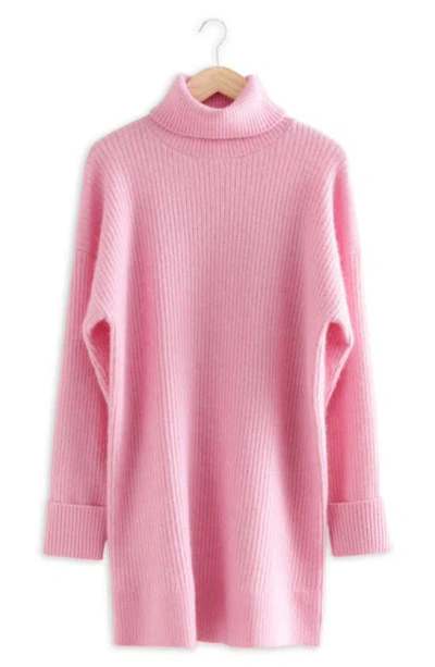 & Other Stories Oversized Turtleneck Sweater In Pink