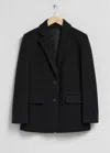 & Other Stories Oversized Wool Blazer In Black