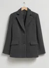 & Other Stories Oversized Wool Blazer In Grey