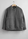 & Other Stories Oversized Wool Jacket In Grey