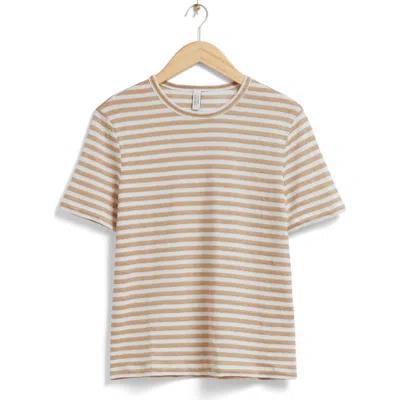 & Other Stories Pa Oliane Linen & Cotton Blend T-shirt In Brown
