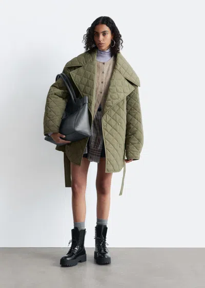 & Other Stories Padded Quilt Jacket In Green