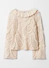 & Other Stories Paisley-crochet Blouse In Beige
