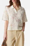 & Other Stories Paisley Wool & Cotton Polo In White