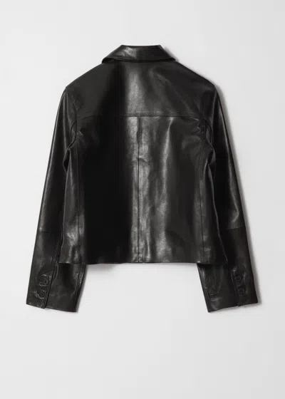 & Other Stories Patch-pocket Leather Jacket In Black