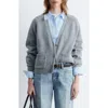 & Other Stories Patch Pocket Wool & Cotton Cardigan In Blue