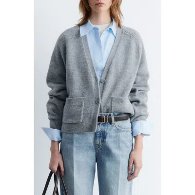 & Other Stories Patch Pocket Wool & Cotton Cardigan In Blue