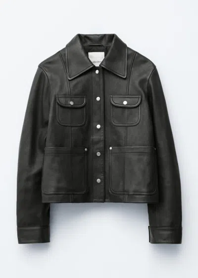 & Other Stories Patch-pocket Leather Jacket In Black