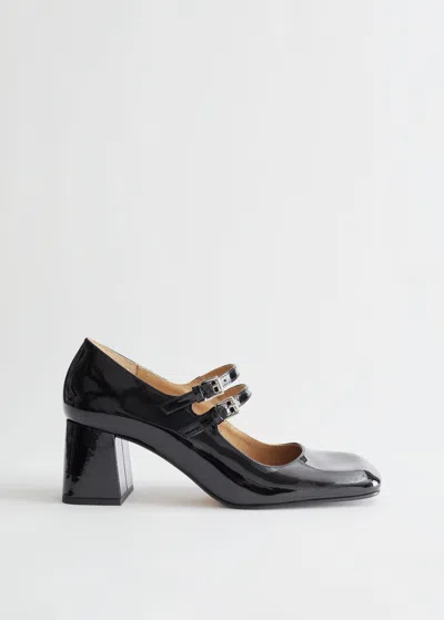 & Other Stories Patent Leather Mary Jane Pumps In Black